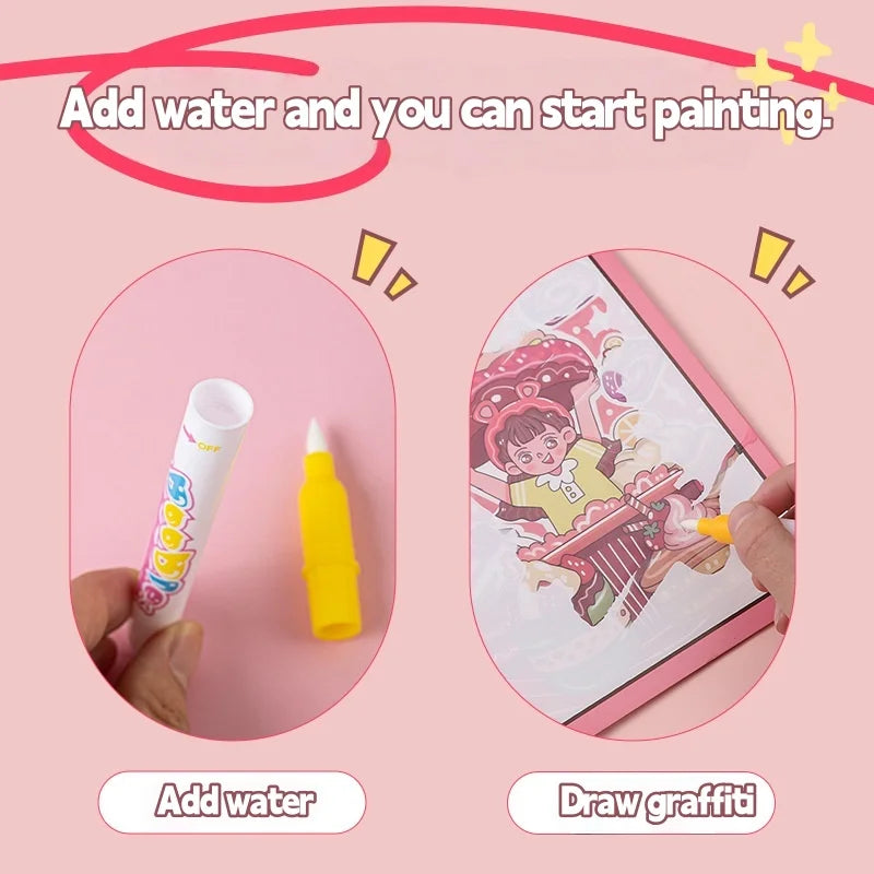3PCS Drawing Coloring Books for Kids Magic Water Book with Pen 2 To 4 Years Old Children Learning Education Toy Education Toys