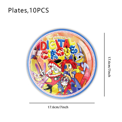 The Amazing Themed Birthday Party Decorations Digitaled Circus Tableware Plates Balloons for Baby Shower Party Favors Kids Gifts