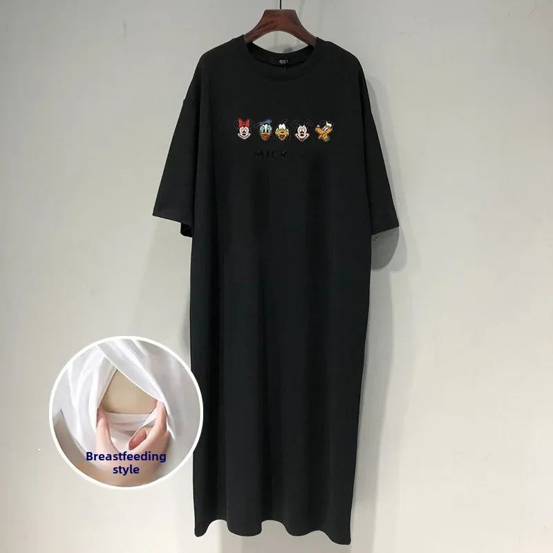 Summer Maternity Nursing Clothes T-shirt Skirt Breastfeeding Clothes Nursery Clothing