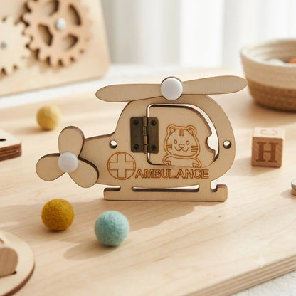 DIY Montessori Busy Board Accessories Set Wooden Sensory Activity Toys Gear Switch LED Light Drum Beads Educational Learning Toy