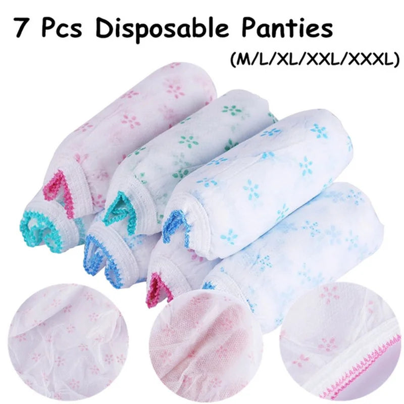 7PCS/set Women Disposable Cotton Underwear Postpartum Panties