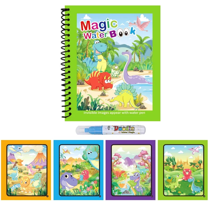 1pcs Kids Graffiti Picture Book with Refillable Water Pen Magic Water Painting Sensory Early Education Puzzle Drawing Toy