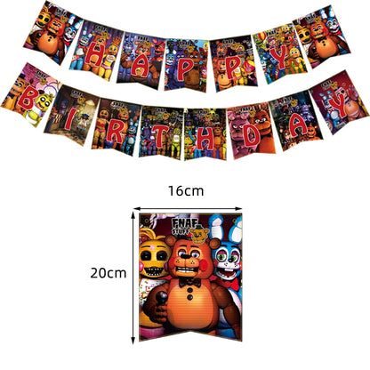 FNAF Five Nights Freddyed Birthday Party Decorations Balloons Plate Banner Tableware Set for Baby Shower Party Favors Kids Gifts