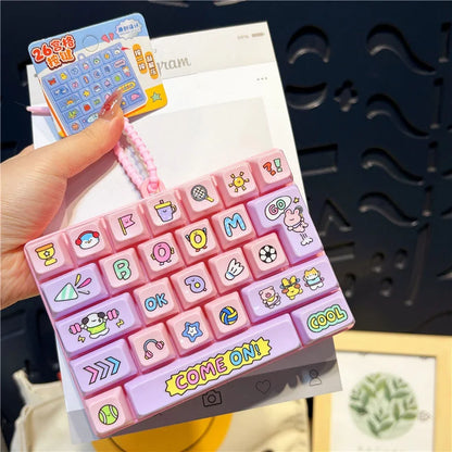 26 Keys Clicker Keychain Anti-Stress Keychain Hanging Pendant for Bag 26 Key Decompression Keyboard Keychains