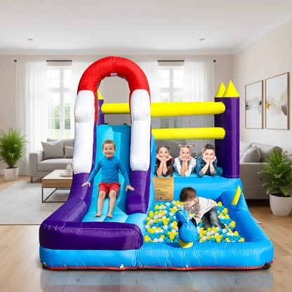 Oxford cloth 16ft 4.9m Inflatable Water Slide Bounce House w/ Splash Pool & 480W Blower