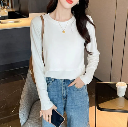 Autumn Postpartum Woman Breastfeeding Cotton T-shirt Lace Two-piece Nursing Tees Maternity