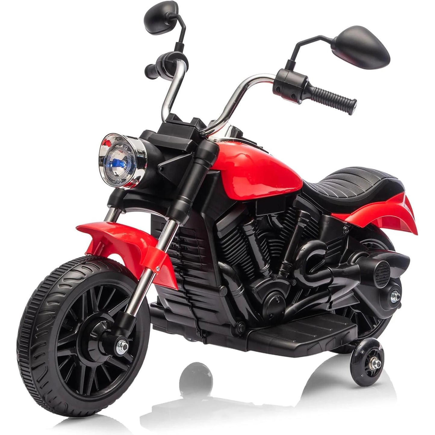 3-Wheel Kids Ride on Motorcycle w/Detachable Training Wheels/Reverse/Headlight 12V Electric Ride on Toy for Toddler Boys Girls