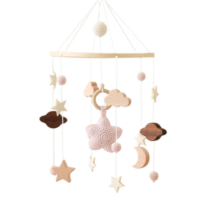 Baby Wooden Crib Mobile Bed Bell Hanging Rattle Toy Newborn Music Box Bed Bell Hanging Toys Holder Bracket Infant Crib Baby Gift