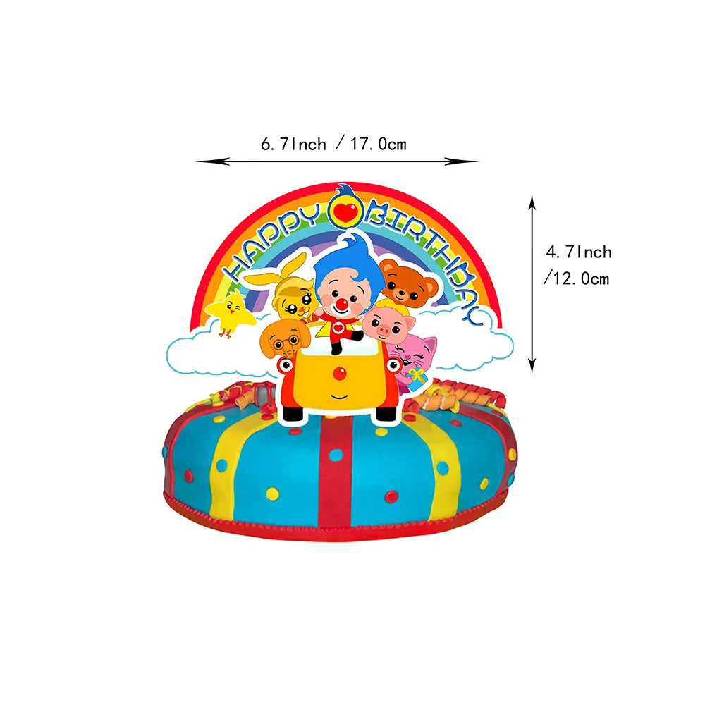 Cartoon Pliming Plims Theme Kids Birthday Party Decoration Background Supplies Balloon Set Cake Toppers Banner Backdrop Kid Gift