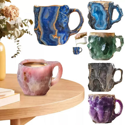 1PC Multi-Colored Mineral Crystal Coffee MugNatural Mineral Crystal Mug Colorful Crystal Christmas Mugs,Christmas Gift New