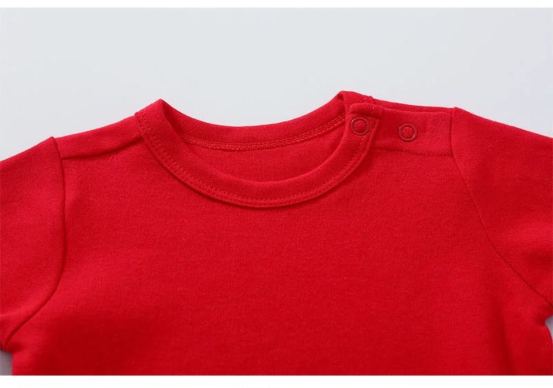 100% Cotton Baby Romper, Solid Color One-Piece Sleepsuit for Newborn Boys and Girls, Spring & Autumn Wear
