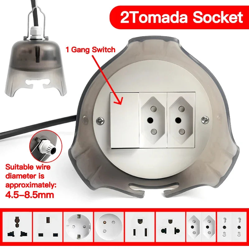 Outdoor Waterproof Electrical Socket, Rainproof Weatherproof Power Outlet, Durable Protective Cover for Garden/Patio/Outdoor Use