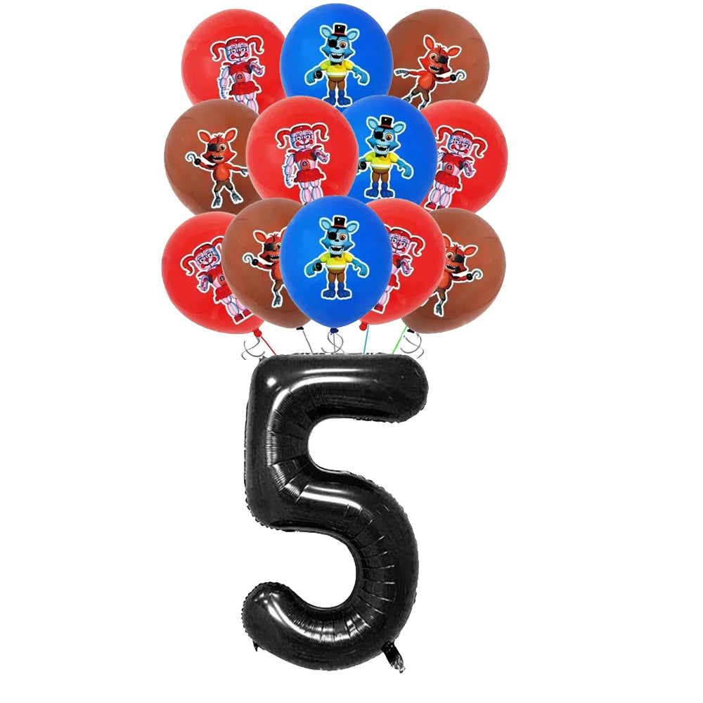 FNAF Five Nights Freddyed Birthday Party Decorations Balloons Plate Banner Tableware Set for Baby Shower Party Favors Kids Gifts