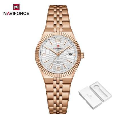 New NAVIFORCE Women 2026 Fashion Watch High Quality Waterproof Ladies Quartz WristWatches Female Steel Bracelet Romantic Clock