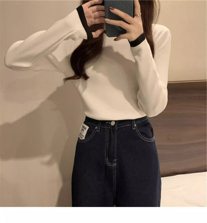 Autumn Postpartum Woman Breastfeeding Cotton T-shirt Lace Two-piece Nursing Tees Maternity