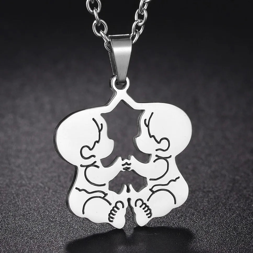 Family Love Son Daughter Necklaces Stainless Steel Multiples Childs Pendant Boys Girls Mothers Love Gifts For Mom Jewelry