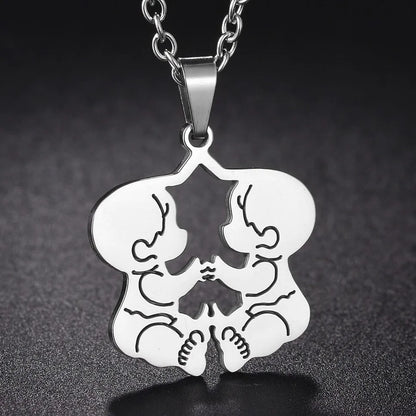 Family Love Son Daughter Necklaces Stainless Steel Multiples Childs Pendant Boys Girls Mothers Love Gifts For Mom Jewelry