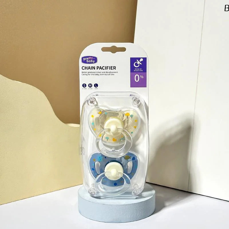 New 2pcs/4pcs Baby Pacifier Soother with Cover,Printed Soother with Cherry Round Nipple,Perfect Baby Shower Gift for New Parents