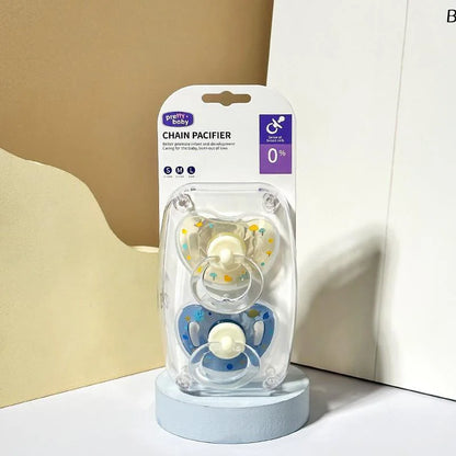 New 2pcs/4pcs Baby Pacifier Soother with Cover,Printed Soother with Cherry Round Nipple,Perfect Baby Shower Gift for New Parents