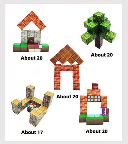 10-500PCS Magnetic Blocks Sets Building Toys Mine Magnet World Model For Boys Girls STEM Montessori Sensory Cubes Toddlers Gifts