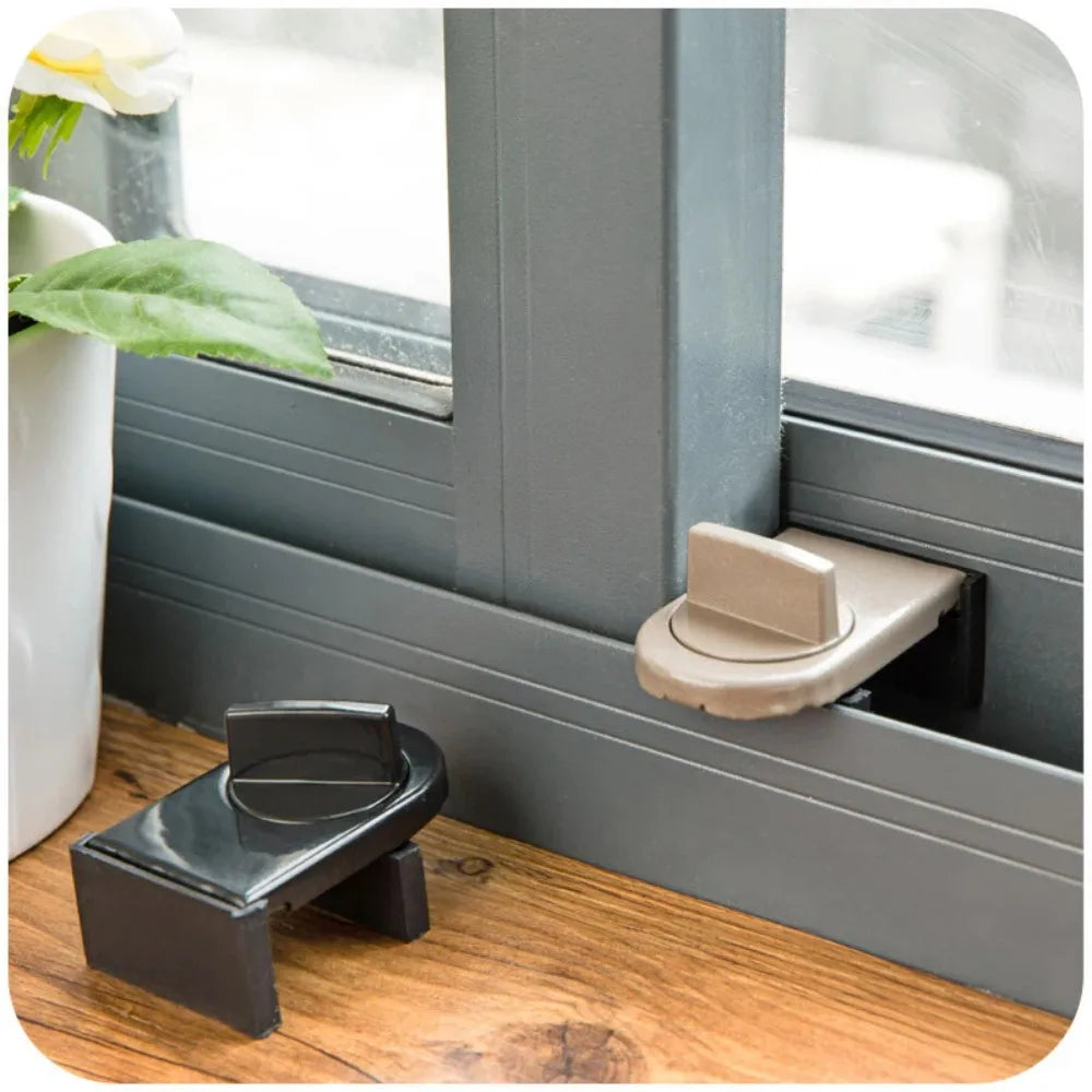 2pcs  Alloy Sliding Door Window Safety Lock Adjustable Security Door Locks Anti-theft Protection Lock Home Safety Latches