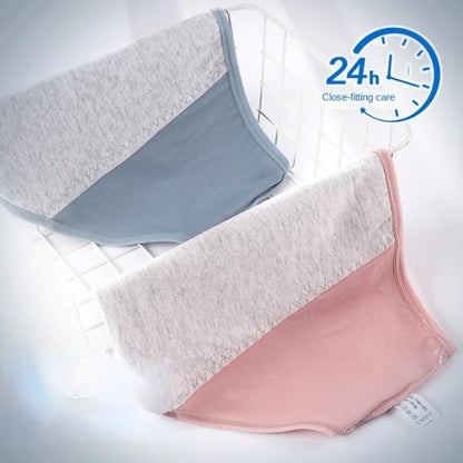 3PCS/set Women's menstrual briefs large flow postpartum water absorption leakproof pure cotton