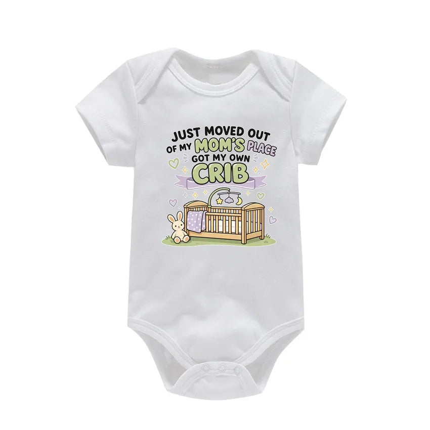 "I have my own crib" Print Baby Boy Girl Bodysuit Cotton Summer Newborn Onesie for 0-24 Months Toddler Infant Gift For Newborn