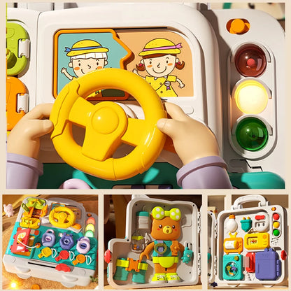 Baby Busy House Sensorial Montessori Toys 3D Busy Board Music Light Switch Fine Motor Training Games Educational Toys For Kids