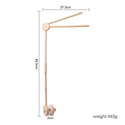 Baby Wooden Crib Mobile Bed Bell Hanging Rattle Toy Newborn Music Box Bed Bell Hanging Toys Holder Bracket Infant Crib Baby Gift