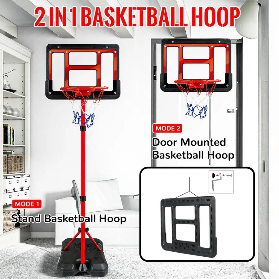 Basketball Hoop with Stand, Adjustable Basketball Set, Toddler Basketball Toys for Age 3 4 5 6 7 8, Indoor Outdoor Backyard