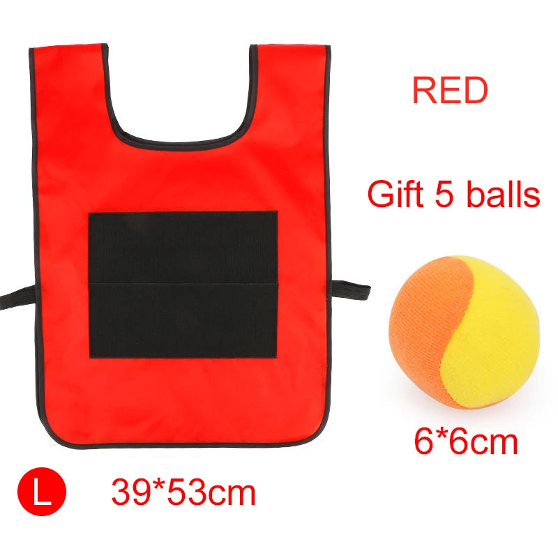 Children Sticky Ball Vest Toy with 5Balls Adhesive Outdoor Sports Physical Exercise Game Props Parent-child Interaction TMZ