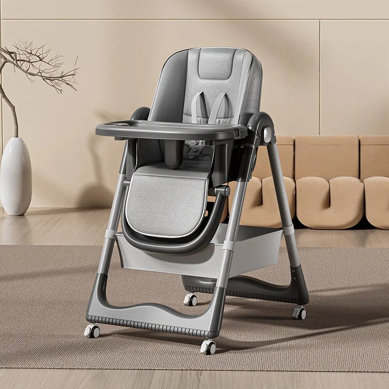 Foldable Baby Dining Chair Portable Highchair Adjustable Height Growth Chair Multifunctional