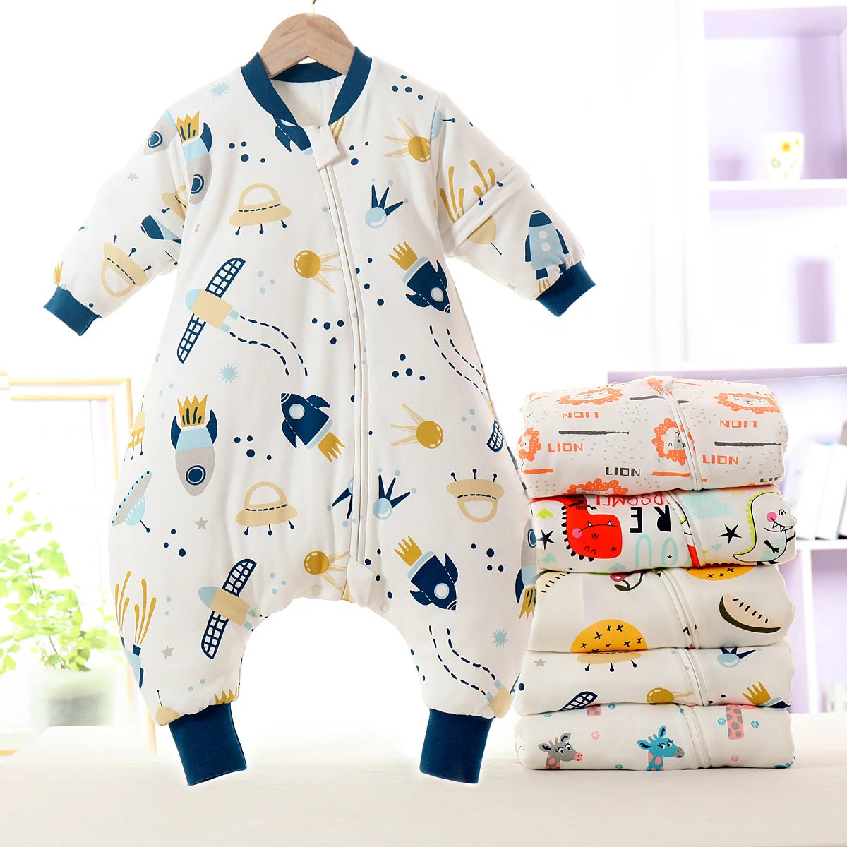 Baby & Toddler Cartoon Split-legged Sleep sacks With Detachable Sleeves for Boys Girls