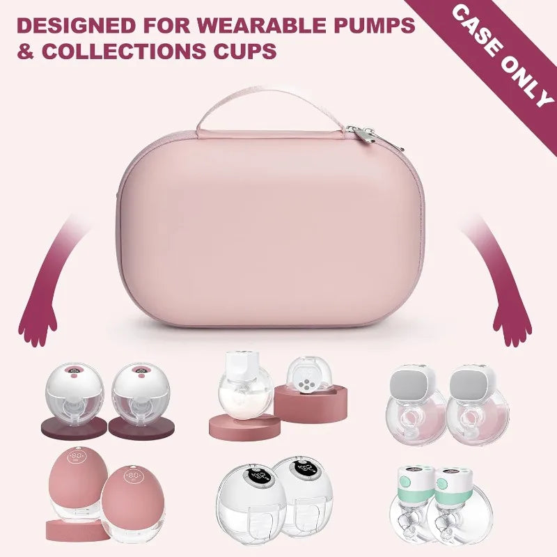 Breast Pumps Carrying Bag Compatible with Most of Breast Pump Hard Shell Wearable Breast Pump Bag with Waterproof Removable Tray
