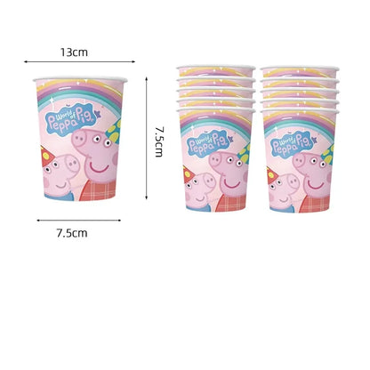 Peppa Pig Birthday Party Decorations Balloons Plate Cup Banner Tableware Set for Baby Shower George Page Party Favors Kids Gifts