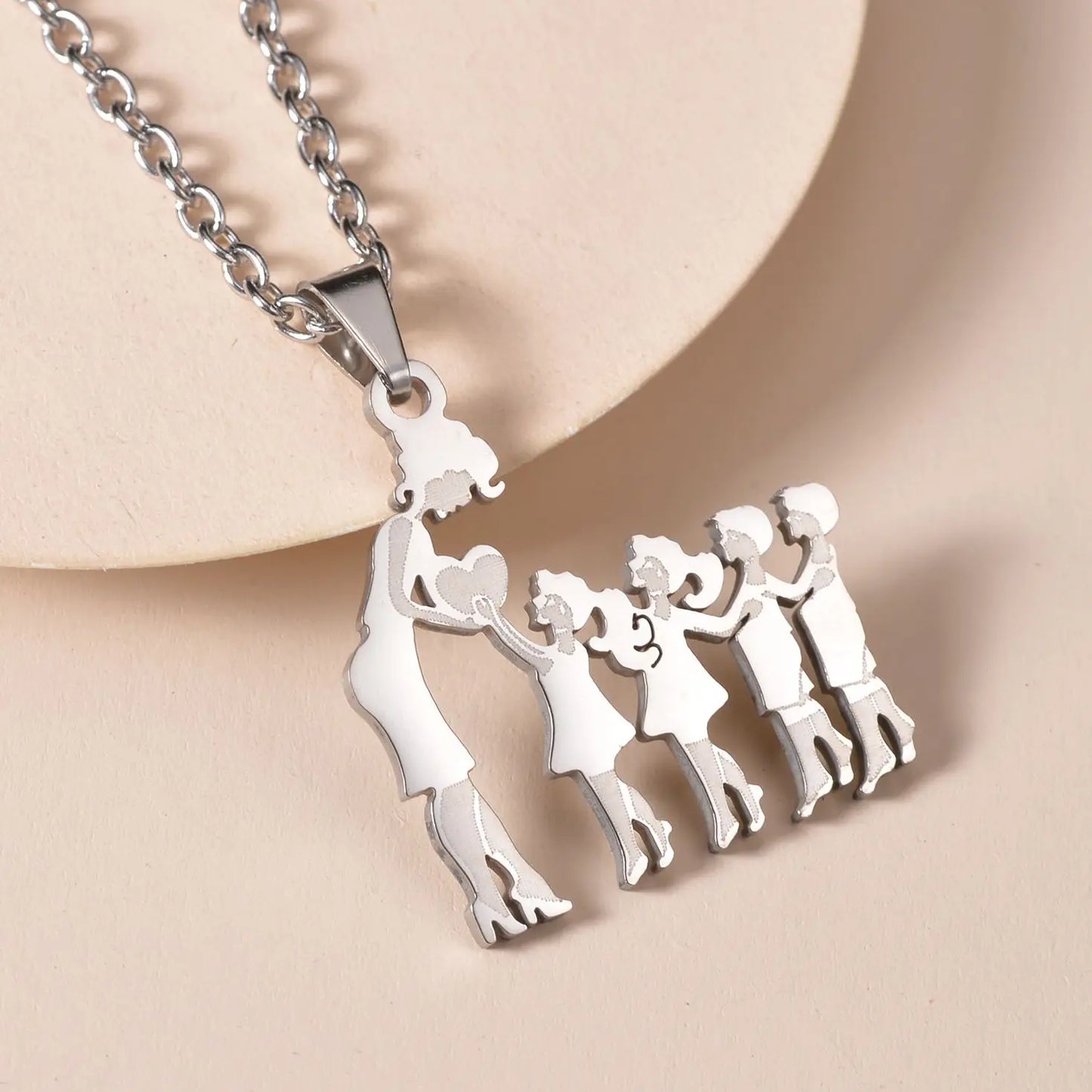 Family Love Son Daughter Necklaces Stainless Steel Multiples Childs Pendant Boys Girls Mothers Love Gifts For Mom Jewelry