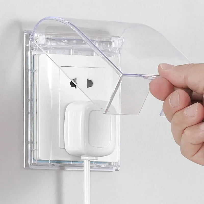 Power Outlet Portable Self-Adhesive Switch Protective Cover Waterproof Kids Safety Electric Plug Cover Protector