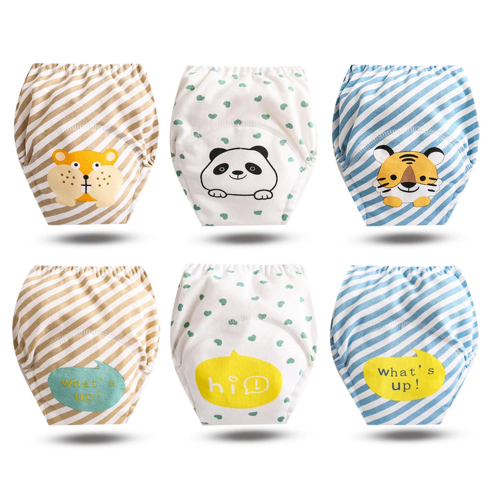 8pcs/6pcs Washable Baby Potty Training Pants Reusable Toilet Trainer Panty Reusable Cloth Diaper