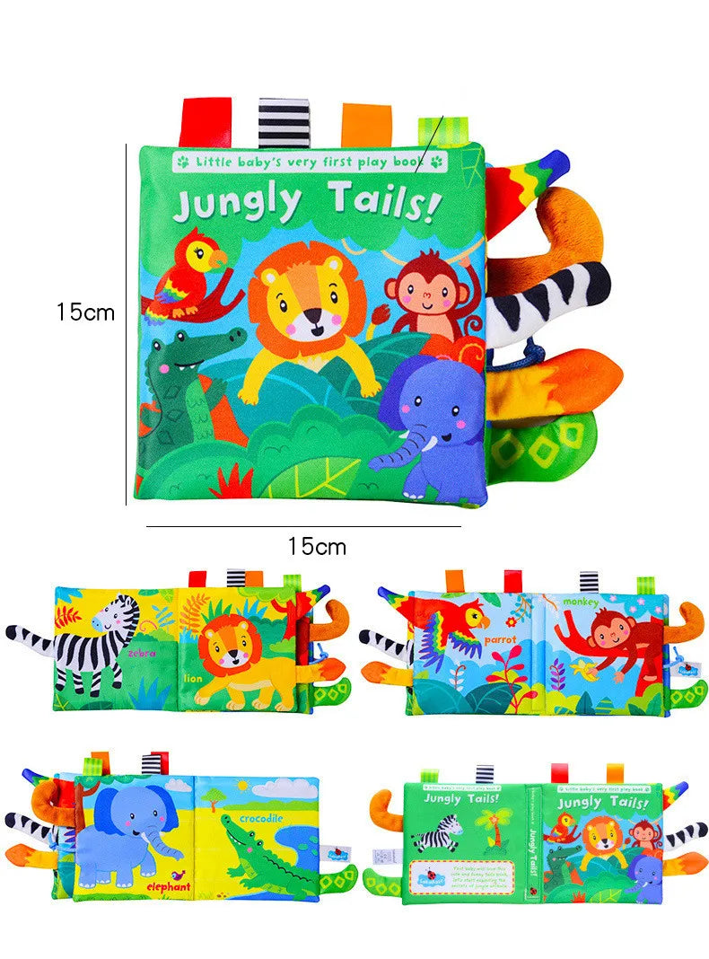 Animal Tail Cloth Book Tear Can Bite Pop-up Book Educational Enlightenment Early Education Infant Cognitive Toys 0-3 Years Old