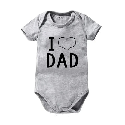 Pure Cotton I Love Mom Newborn Rompers  I Love Dad Baby Romper Twins Matching Bodysuit Summer for 0-24 Months Baby Clothes