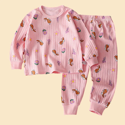 Children Sets Cotton Long Sleeve Sleepwear Children's Clothing Boy Girl