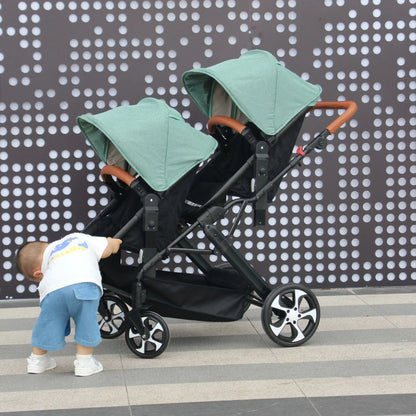 Foldable Twin stroller Lightweight New 2 in 1 baby trolley baby carriage with car seat Baby stroller for two children