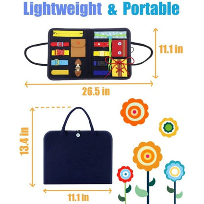 Busy Board Sensory Play Board Montessori Leaning Toys For Toddlers Foldable Sensory Toy Toddler Activity Board-Educational Learn