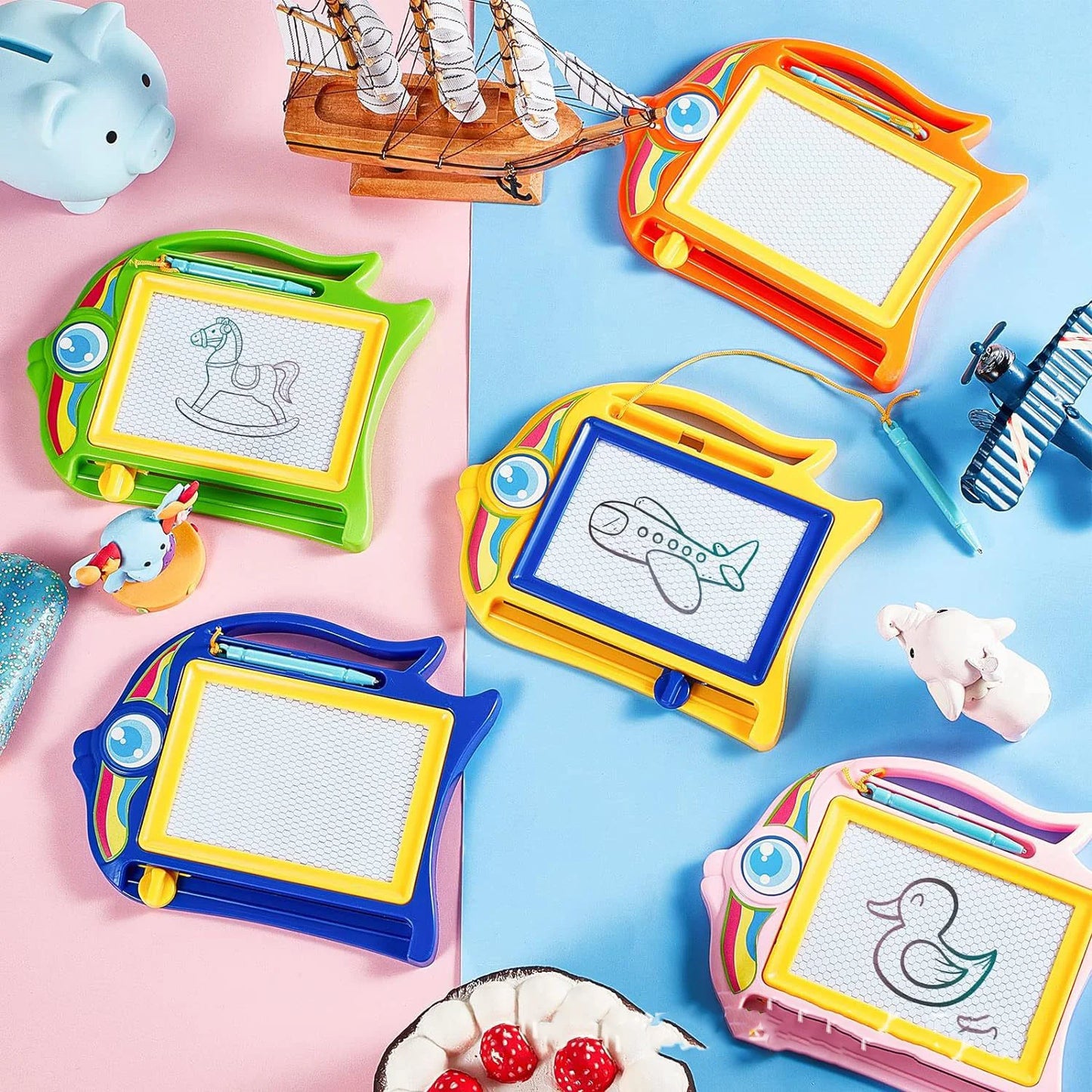 Children's colored magnetic small drawing board for early education, writing board, puzzle toy