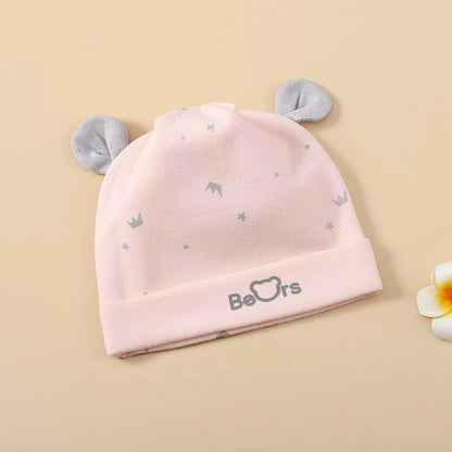 0-3M Newborn Fetal Hat Pure Cotton Baby Autumn Winter Warm Beanies Cute Bear Infant Head Protection Cap Boy Girl