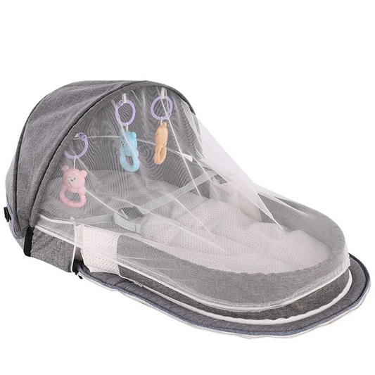 Portable Folding Baby Crib With Net And Awning Nest Baby Bed For Camping Infant Bed Bassinet For Baby