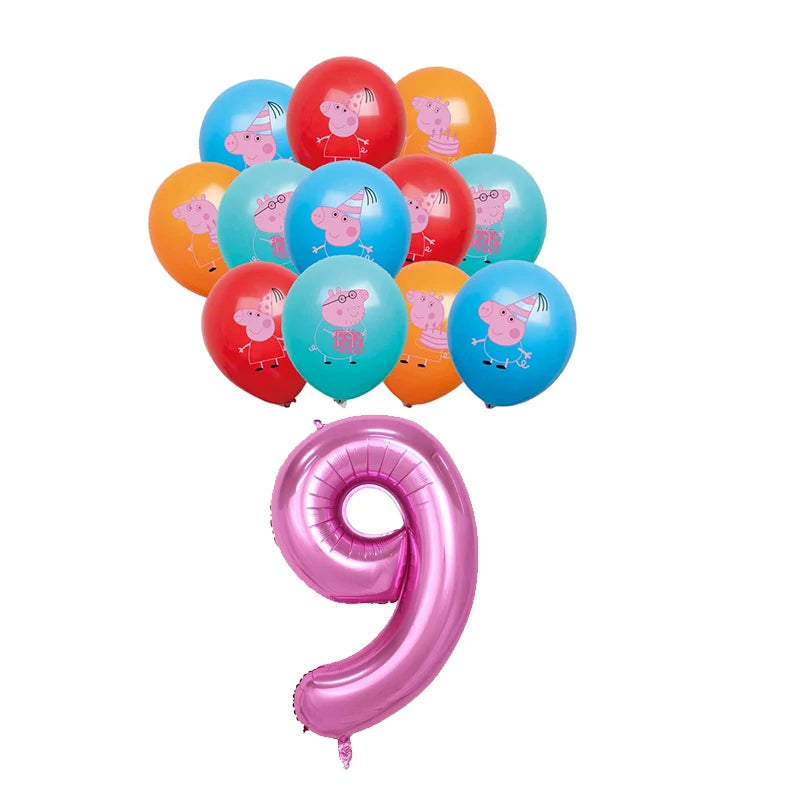 Peppa Pig Birthday Party Decorations Balloons Plate Cup Banner Tableware Set for Baby Shower George Page Party Favors Kids Gifts
