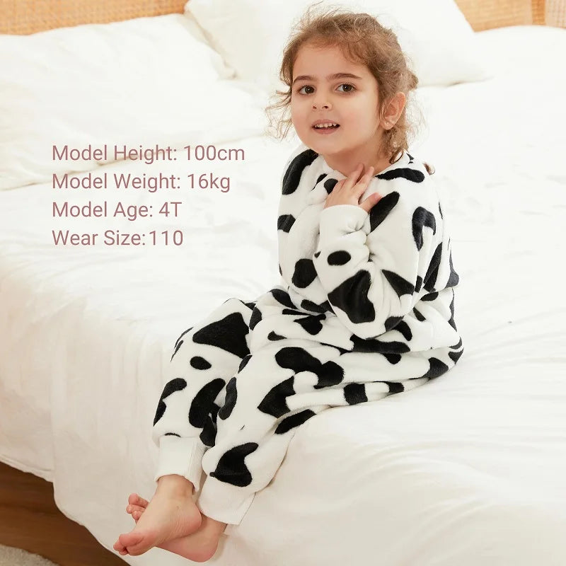 MICHLEY Flannel Children Pajamas Warm Winter for Girls Boys Kids 1-6T