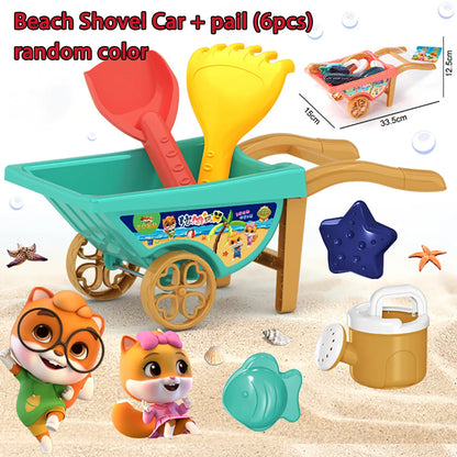 Children's beach toy sets: shovels, beach buckets, funnel tools, summer outdoor water play toys for babies