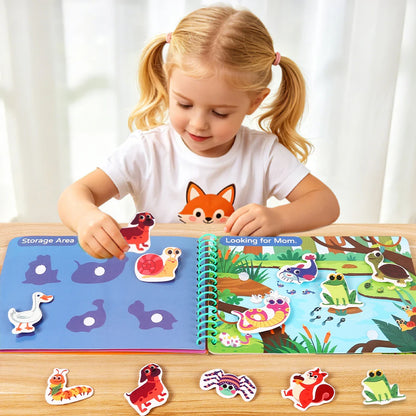 Children Quiet Busy Book 4 Themes Cartoon Travel Sticker Books Kids DIY Sticker Educational Game